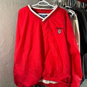 Indiana University Red V-Neck Pullover Windbreaker